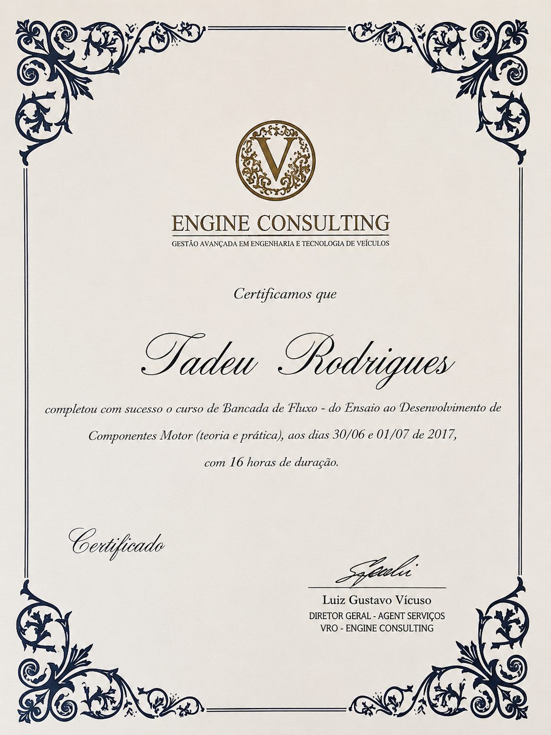 Certificado Engine Consulting