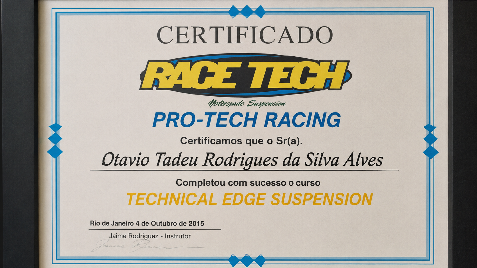 Certificado RaceTech 2015