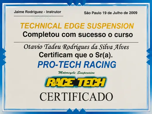 Certificado RaceTech 2009