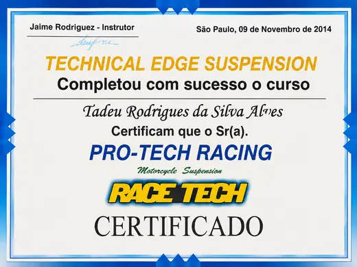 Certificado RaceTech 2014