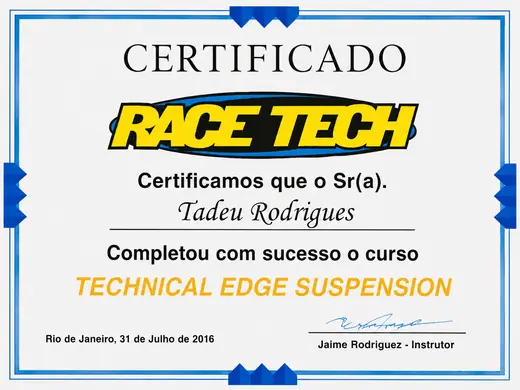 Certificado RaceTech 2016